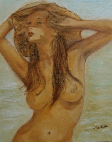 Painting titled "Naïade à la capelin…" by Maclade, Original Artwork, Oil