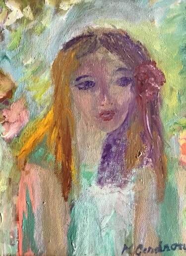 Schilderij getiteld "Vahiné" door Madeleine Gendron, Origineel Kunstwerk, Olie