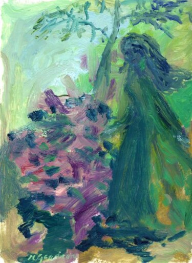 Malerei mit dem Titel "L'arrivée de Madame…" von Madeleine Gendron, Original-Kunstwerk, Öl