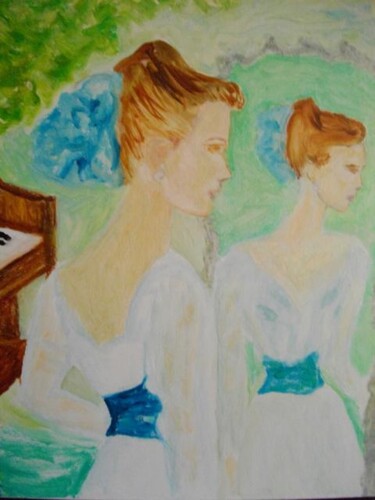 Pittura intitolato "Miroir" da Madeleine Gendron, Opera d'arte originale, Olio