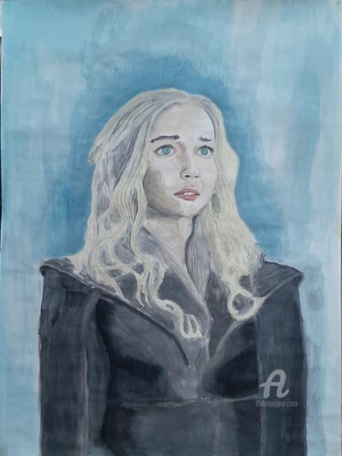 Картина под названием "Daenerys Targaryen" - Madi Kabdenov, Подлинное произведение искусства, Гуашь