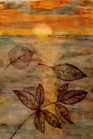 Peinture intitulée "Листья" par Madina Khamidova, Œuvre d'art originale, Aquarelle