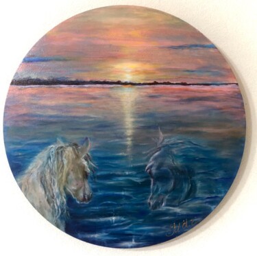 Painting titled ""Sorry..." from the…" by Madina Tairova, Original Artwork, Oil Mounted on Wood Stretcher frame