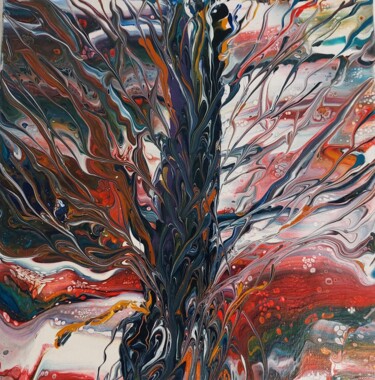 Painting titled "Winter Tree" by Mado, Original Artwork, Acrylic