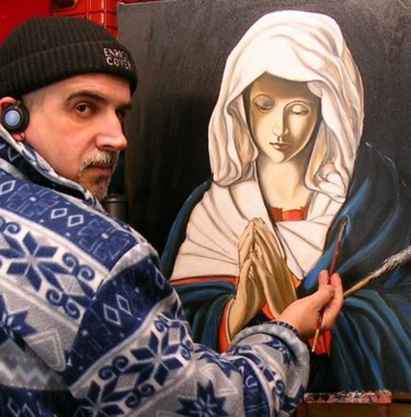 Painting titled "Madonna del Sassofe…" by Madoner, Original Artwork