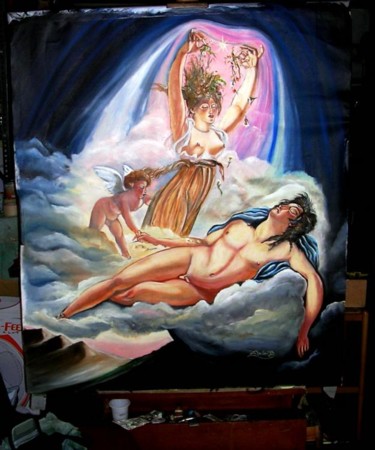 Painting titled "Aurora e Cefalo" by Madoner, Original Artwork