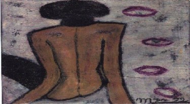 Peinture intitulée "femme aux baisers" par Maevy, Œuvre d'art originale, Huile