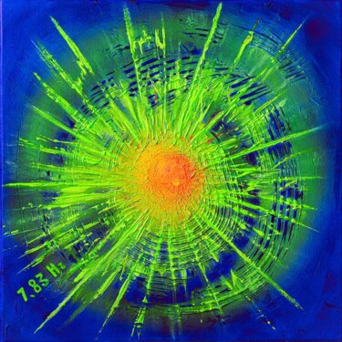 Malarstwo zatytułowany „Earth's Pulse 1” autorstwa Mag Blue, Oryginalna praca, Akryl Zamontowany na Drewniana rama noszy