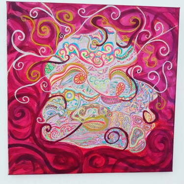 Pintura titulada "Medusa" por Magali Chemla, Obra de arte original, Acrílico Montado en Bastidor de camilla de madera