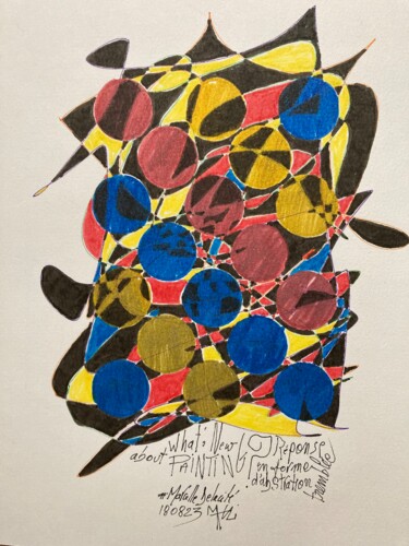 제목이 "Abstraction tremblée"인 그림 Marcelle Delacité로, 원작, 마커
