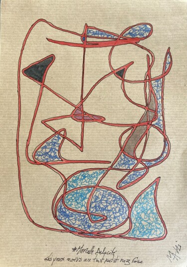 제목이 "Abstraction tremblé…"인 그림 Marcelle Delacité로, 원작, 잉크