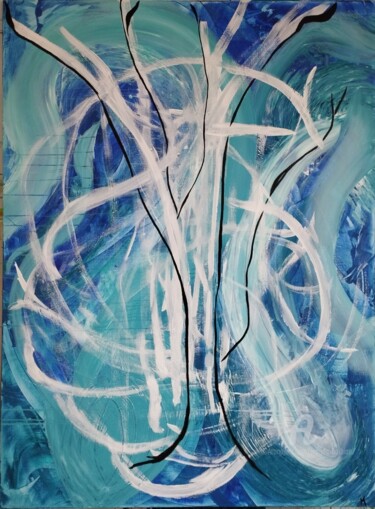 Malerei mit dem Titel "Ample respiration b…" von Magda Hoibian, Original-Kunstwerk, Acryl Auf Keilrahmen aus Holz montiert