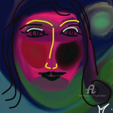 Digital Arts titled "Visage2." by Magda Hoibian, Original Artwork, Digital Painting