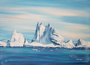 Painting titled "Iceberg in Antarcti…" by Svetlana Lileeva, Original Artwork, Watercolor