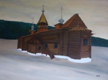 Painting titled "Chapelle orthodoxe…" by Maï Girac, Original Artwork, Oil