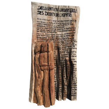 雕塑 标题为“Les droits de l'Hom…” 由Martine Magritte, 原创艺术品, 木