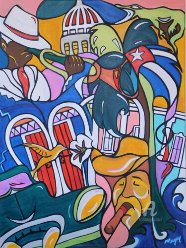 Картина под названием "Cuba" - Maguy Vaz (50nuancesdemarguerite), Подлинное произведение искусства, Акрил