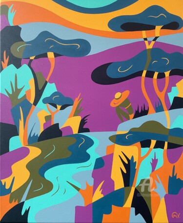 Картина под названием "Creek II" - Maguy Vaz (50nuancesdemarguerite), Подлинное произведение искусства, Акрил Установлен на…