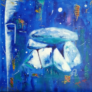 제목이 "Dolmen"인 미술작품 Mahé Ros로, 원작, 아크릴 나무 들것 프레임에 장착됨