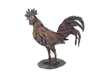 Sculpture titled "The Rooster" by Mahesh Chathuranga Ekanayake, Original Artwork, Metals