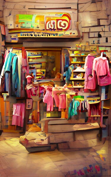 Arte digital titulada "KIDS GARMENTS SHOP 3" por Mahesh Tolani, Obra de arte original, Trabajo Digital 2D