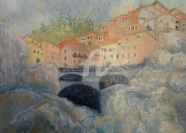 Schilderij getiteld "italie pont" door Maier Salomé, Origineel Kunstwerk, Olie