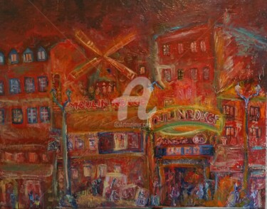 Peinture intitulée "Le moulin Rouge, Pa…" par Maier Salomé, Œuvre d'art originale, Huile