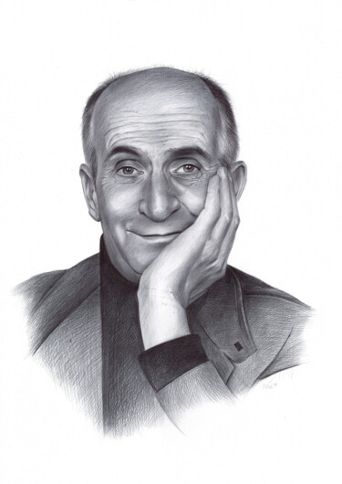 Disegno intitolato "Portrait of Louis G…" da Daria Maier, Opera d'arte originale, Biro