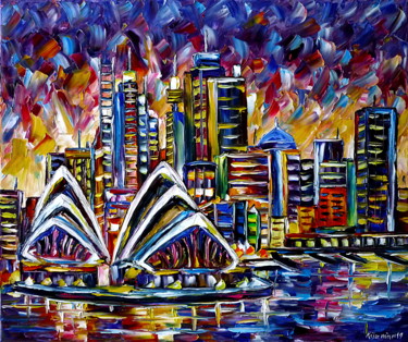 Schilderij getiteld "Sydney" door Mirek Kuzniar, Origineel Kunstwerk, Olie