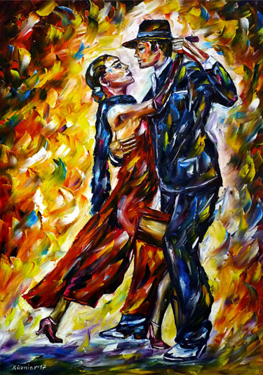 Ζωγραφική με τίτλο "Tango I" από Mirek Kuzniar, Αυθεντικά έργα τέχνης, Λάδι