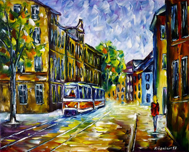 Painting titled "Straßen von Gera" by Mirek Kuzniar, Original Artwork, Oil