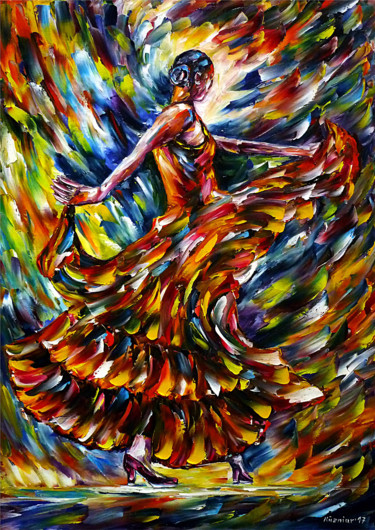 Ζωγραφική με τίτλο "Flamenco Tänzerin I" από Mirek Kuzniar, Αυθεντικά έργα τέχνης, Λάδι