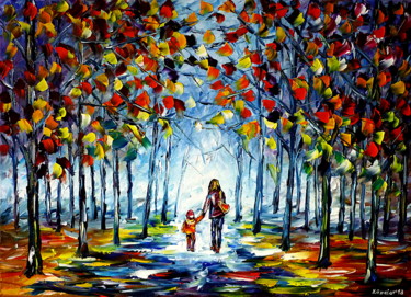 Malerei mit dem Titel "Herbststimmung im P…" von Mirek Kuzniar, Original-Kunstwerk, Öl