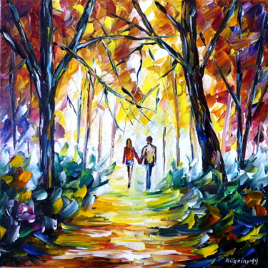 Pintura intitulada "In den Herbst hinein" por Mirek Kuzniar, Obras de arte originais, Óleo