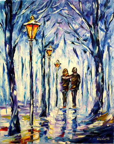 Malerei mit dem Titel "Spaziergang an eine…" von Mirek Kuzniar, Original-Kunstwerk, Öl