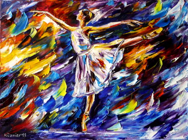 Malerei mit dem Titel "Prima Ballerina" von Mirek Kuzniar, Original-Kunstwerk, Öl