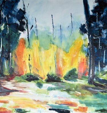 Pintura intitulada "Wald meiner Träume" por Marek Raminski, Obras de arte originais, Óleo