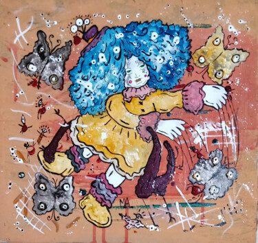 Картина под названием "dream of butterflies" - Mairon Almeida, Подлинное произведение искусства, Акрил
