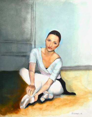 Painting titled "Ballerine au repos" by Maïté Letord, Original Artwork, Acrylic