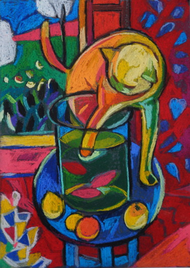 Dibujo titulada "Matisse" por Maja Djokic Mihajlovic, Obra de arte original, Pastel