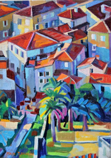 "Cityscape 1" başlıklı Tablo Maja Djokic Mihajlovic tarafından, Orijinal sanat, Petrol