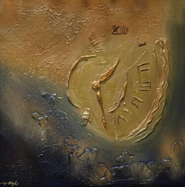 Malerei mit dem Titel "Im Fluss der Zeit" von Maja Flügel, Original-Kunstwerk, Acryl Auf Keilrahmen aus Holz montiert