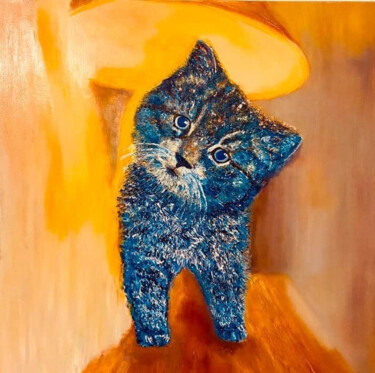 Schilderij getiteld "Bastet" door Majida Kasmi, Origineel Kunstwerk, Olie