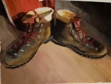 Schilderij getiteld "Chaussures de MIG" door Majolambeau, Origineel Kunstwerk, Acryl