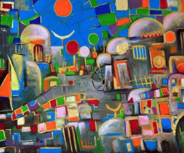 Peinture intitulée "PEACE FROM BAGHDAD" par Mak, Œuvre d'art originale, Huile