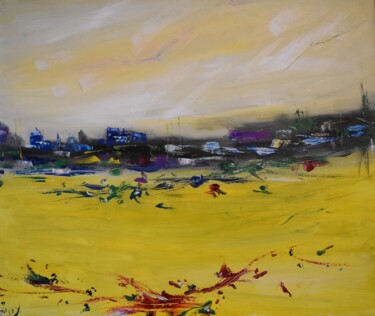 Картина под названием "Into Yellow" - Maka Kvartskhava (Stillwhite), Подлинное произведение искусства, Масло