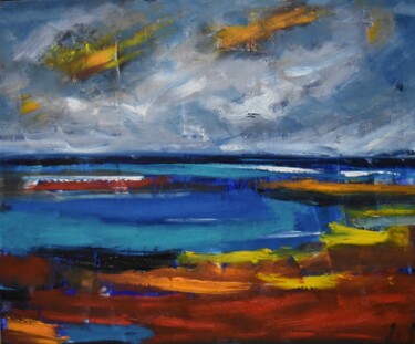 Malarstwo zatytułowany „Seaside of Colors” autorstwa Maka Kvartskhava (Stillwhite), Oryginalna praca, Olej