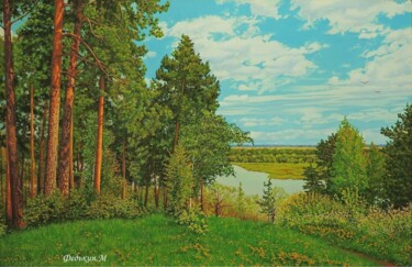 Malarstwo zatytułowany „Весенний лес” autorstwa Максим Федькин, Oryginalna praca, Olej