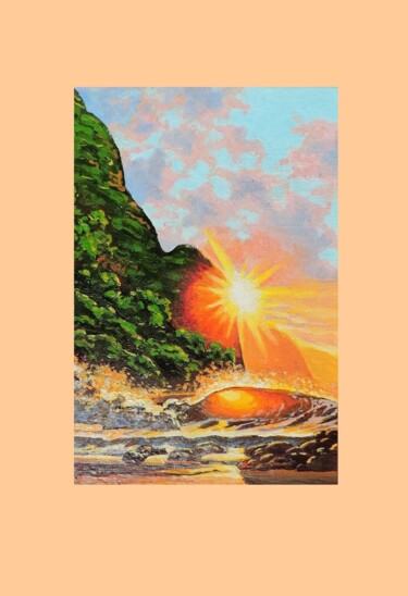 Pintura titulada "Рассвет на Гавайях.…" por Maksim Fedkin, Obra de arte original, Oleo