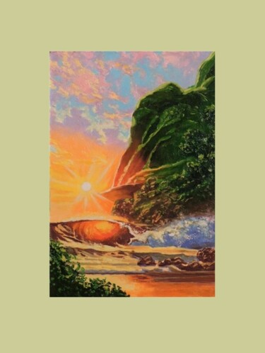 Pintura titulada "Гавайи,солнце. инте…" por Maksim Fedkin, Obra de arte original, Oleo